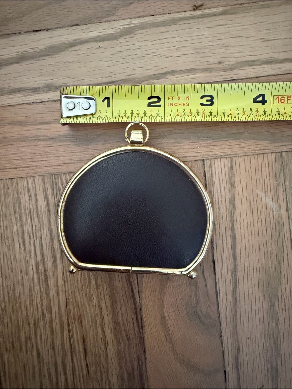 Black and Gold Leather Coin or Jewelrey Purse - Compact Women's Accessory